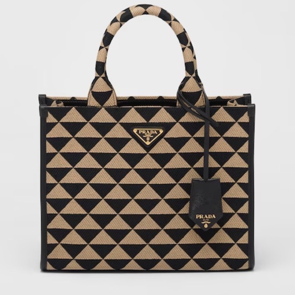 Small Prada Symbole embroidered fabric handbag - Picture 1 of 13